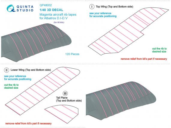 1/48 Magenta rib tapes Albatros D.I-D.V