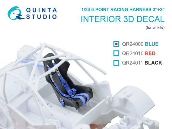1/24 Sparco 6-point Racing Harness 3+2, blue