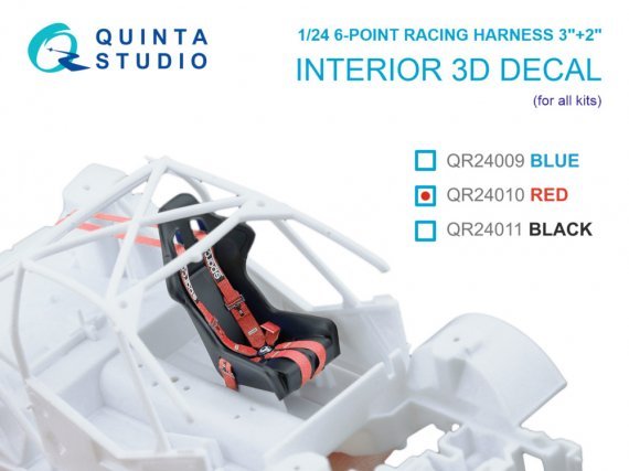 1/24 Sparco 6-point Racing Harness 3+2, red