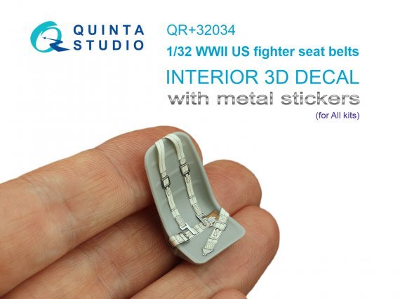 1/32 WWII US fighter seat belts with metal buckles