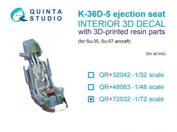 1/72 K-36D-5 ejection seat for for Su-35, Su-57 aircraft