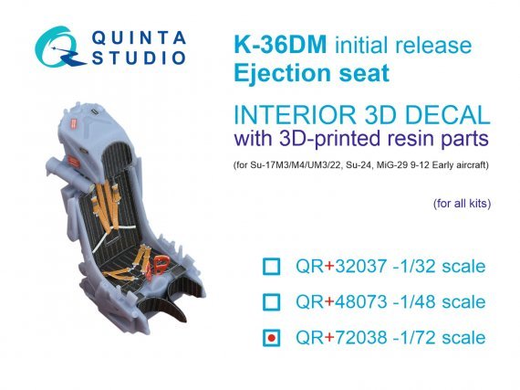 1/72 K-36DM for initial release ejection seat for Su-17, Su-24
