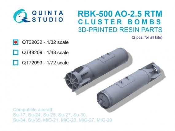Quinta Studio 1/32 Bombes Grappe RBK-500 AO-2.5 RTM