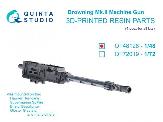 1/48 Browning Mk.II Machine gun, 4 pcs