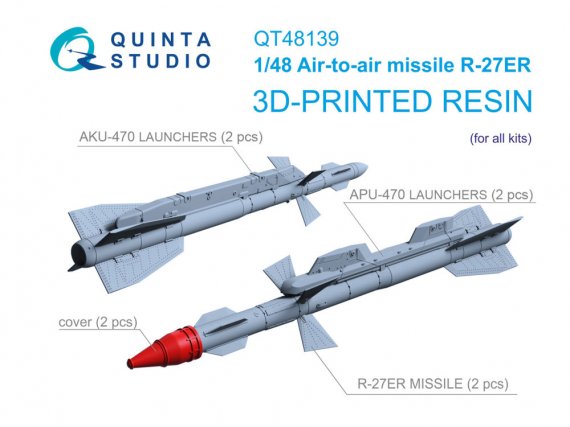 Quinta Studio Missiles R-27ER avec lanceurs 1/48