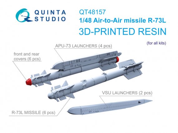 Quinta Studio R-73L Missiles AA avec Lanceurs 1/48
