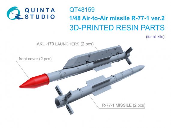 Quinta Studio R-77-1 Ver.2 Missiles AA 1/48 - 2 pcs