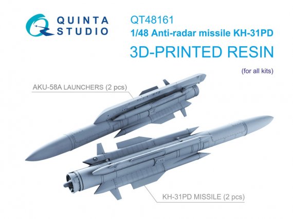 Quinta Studio Missiles KH-31PD Anti-radar 1/48 x2