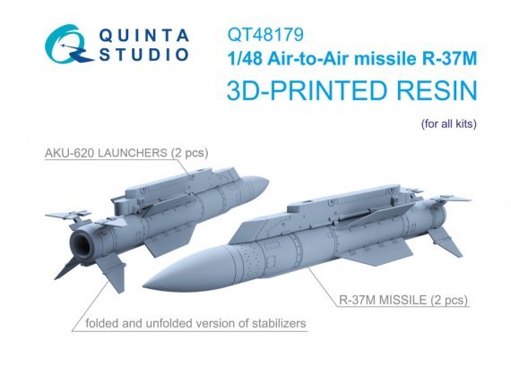Quinta Studio R-37M Missiles AA avec Lanceurs 1/48 x2