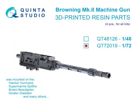 1/72 Browning Mk.II Machine gun, 4 pcs
