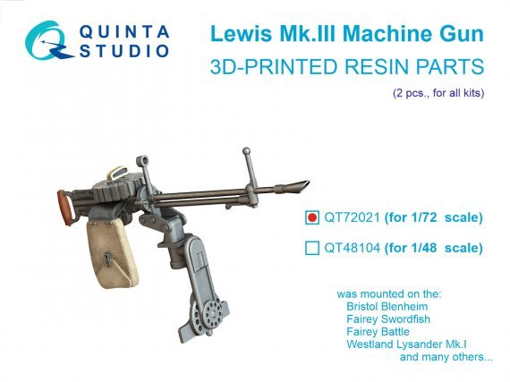 1/72 Lewis Mk.III Machine gun, 2 pcs