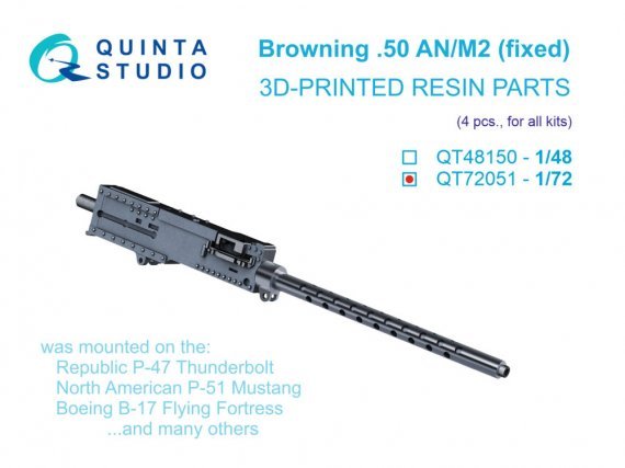 Browning .50 AN/M2 fixe 1/72 - Quinta Studio (x4)