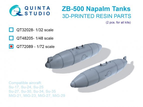 Quinta Studio ZB-500 R�servoirs Napalm 1/72 (x2)