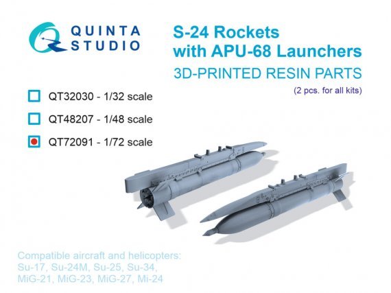 Quinta Studio Roquettes S-24 avec lanceurs APU-68 1/72