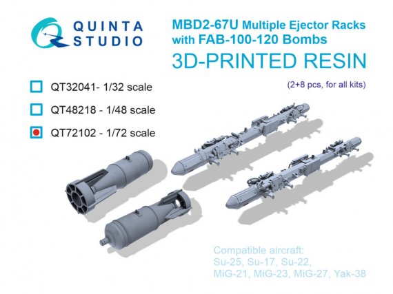 Quinta Studio 1/72 Supports MBD2-67U avec FAB-100-120