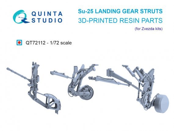 Quinta Studio Jambes de train Su-25 1/72 pour Zvezda