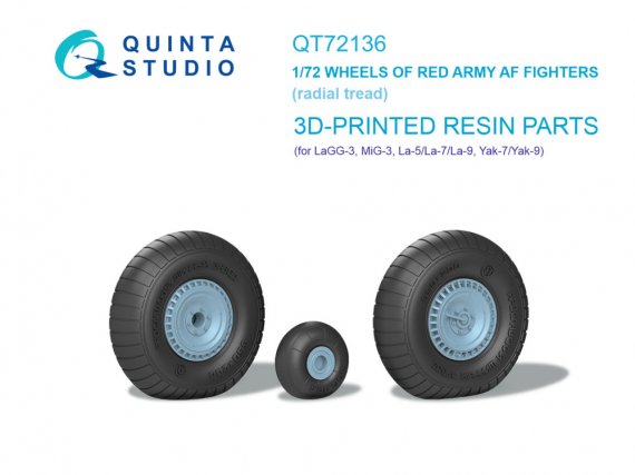 Quinta Studio 1/72 Roues radiales LaGG-3 MiG-3 La-5/7/9 Yak-7