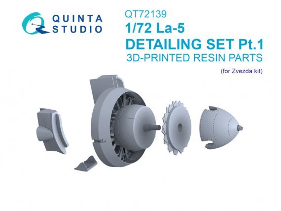 Quinta Studio 1/72 La-5 Detailing Set Powerplant Zvezda