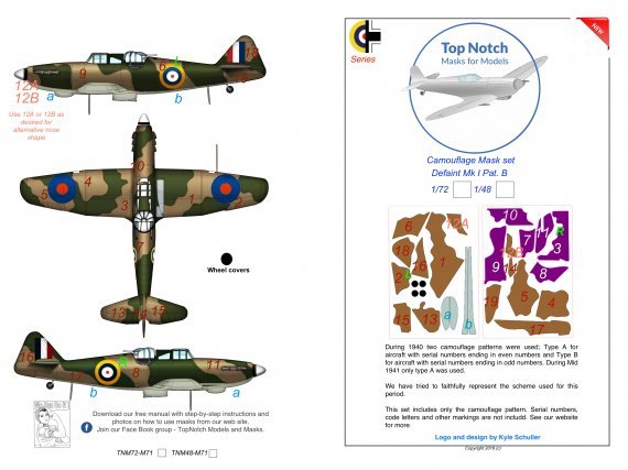 Top Notch Masques Boulton-Paul Defiant Mk.I 1/48