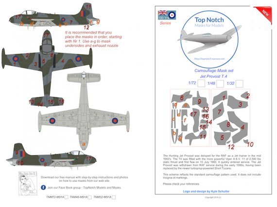 1/72 Hunting Percival Jet Provost T.4 Camouflage Paint mask