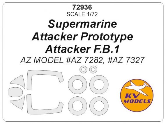 1/72 Supermarine Attacker Prototype, Attacker F.B.1 masks