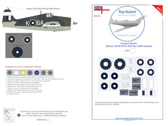 1/24 Grumman Hellcat JX789 6A-K 808 Sqn Hms Khedive