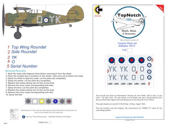 1/32 Gloster Gladiator Mk.I Insignia YK-O