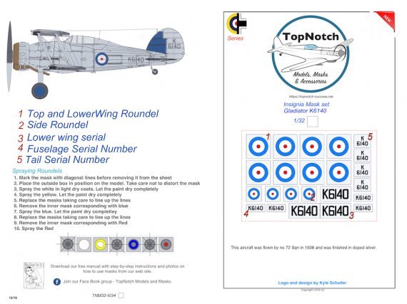 1/32 Gloster Gladiator Mk.I Insignia K6140