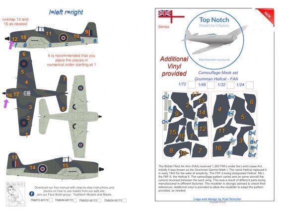 1/32 Grumman Hellcat F6F Camouflage Paint mask pattern
