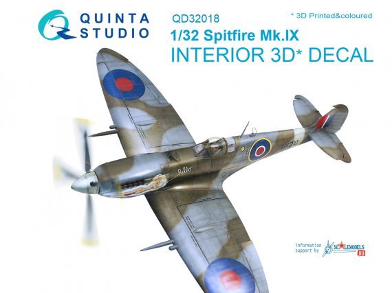 1/32 Supermarine Spitfire Mk.IXC 3D-Printed & coloured Interior