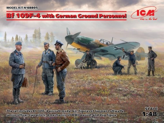 1/48 Bf 109F-4 with German Ground Personnel