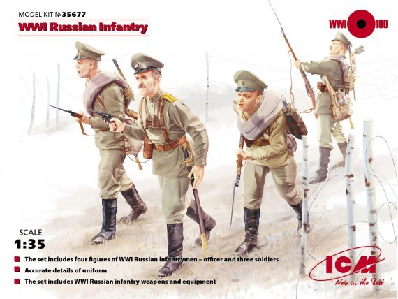 1/35 WWI Russian Infantry (4 x Figures)