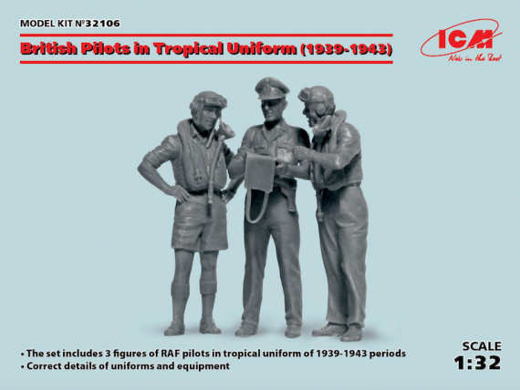 1/32 British Pilots in Tropical Uniform