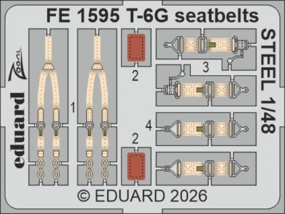 Eduard Cinture di sicurezza T-6G STEEL 1/48 ITA