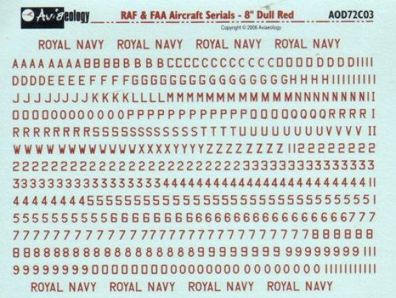 Aviaeology D�calcomanies S�riaux RAF/FAA Rouge Terne 1/72