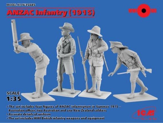 1/35 ANZAC Infantry (1915) (4 figures)