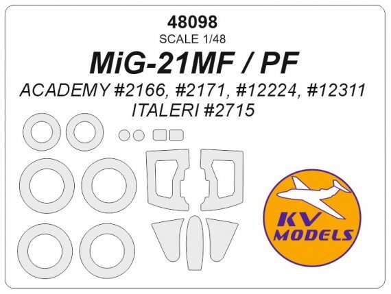 1/48 Mikoyan MiG-21MF / Pf masks for Academy
