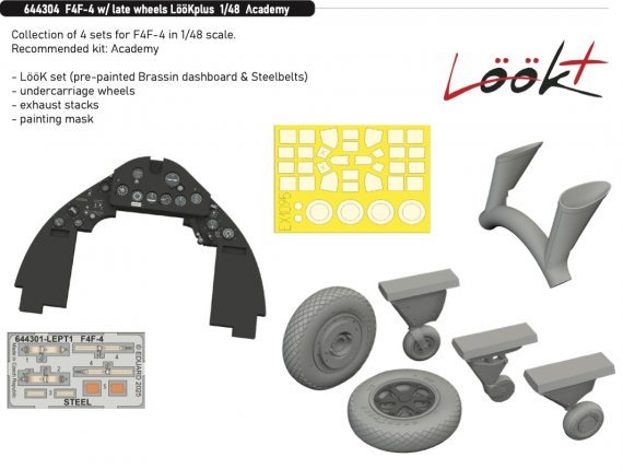 Brassin 1/48 F4F-4 with late wheels LooKplus for Academy