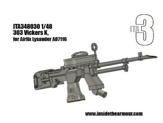 1/48 Vickers K on a single mount for Airfix Westland Lysander