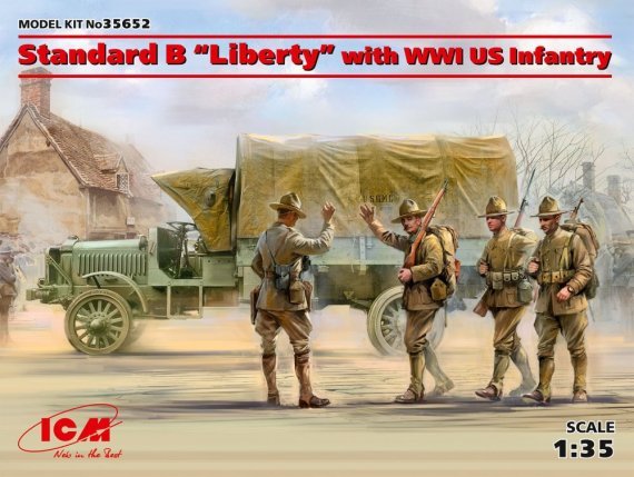 1/35 Standard B Liberty with US WWI infantry