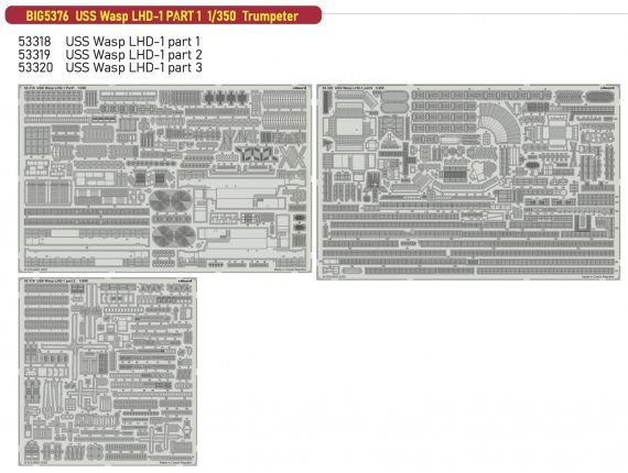 1/350 USS Wasp LHD-1 PART 1 for Trumpeter BigEd Set