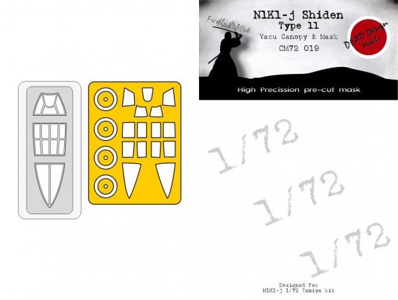 1/72 N1K1-j Vacu Canopy & Mask for Tamiya