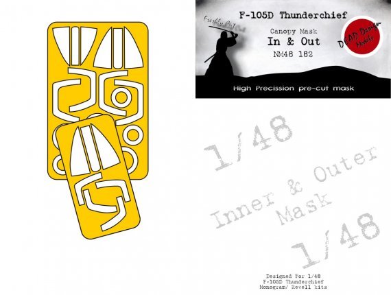 1/48 Republic F-105D Thunderchief canopy in & outside mask