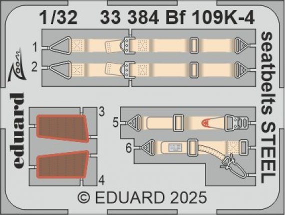 1/32 SET Bf 109K-4 seatbelts STEEL KOTARE