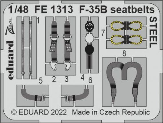 1/48 F-35B seatbelts STEEL