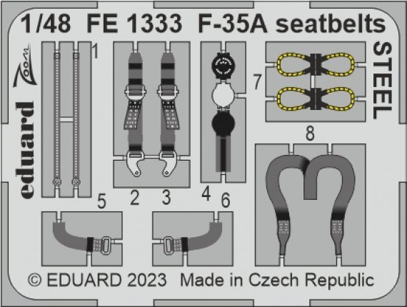 Lockheed-Martin F-35A seatbelts Steel 1/48
