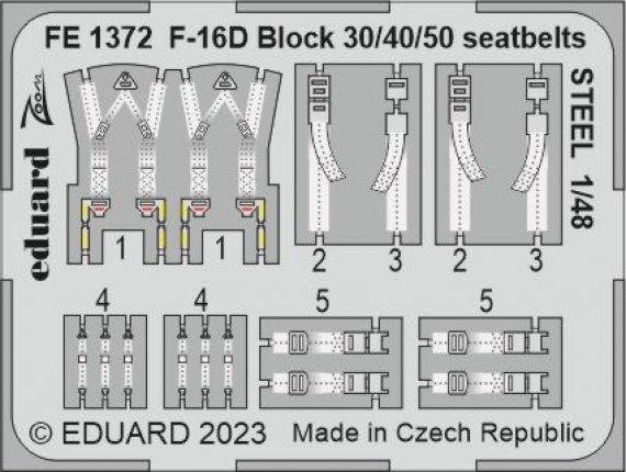 1/48 F-16D Block 30/40/50 seatbelts STEEL