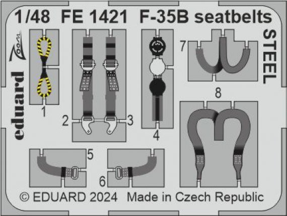 1/48 F-35B seatbelts STEEL for Tamiya