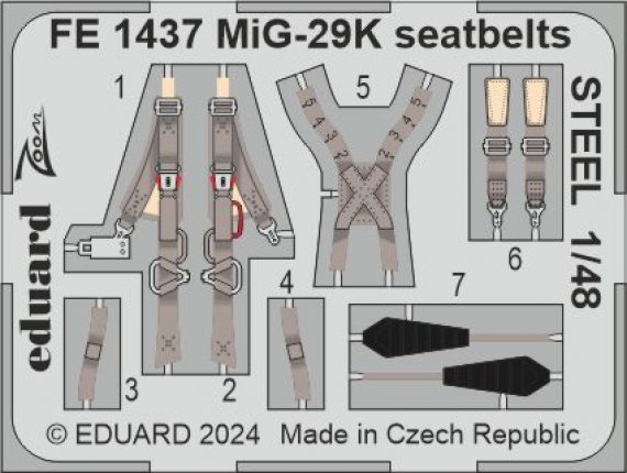 1/48 MiG-29K seatbelts STEEL for Hobby Boss