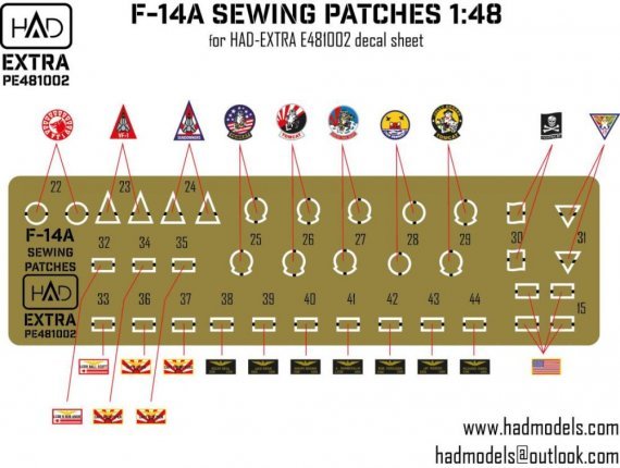 1/48 F-14A Sewing Patches PE set Vol.1